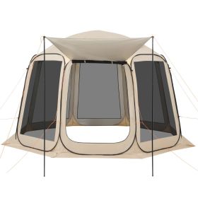 Screen House Tent, 12 x 11 ft, 10-12 Person Pop Up Screen Tent with Extended Awning, Portable Screened in Canopy with Carry Bag, Netting Sides