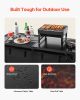 Camping Kitchen Table, Folding Outdoor Cooking Table, 3 Adjustable Heights, Aluminum Lightweight Portable Cook Station with Storage Organizer