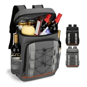 Cooler Backpack 36 Can Leakproof Insulated Cooler Backpack with 25L/6.6Gal for Picnic Camping Beach Hiking Fishing Travel (Option: CoolerBackpackGrey)